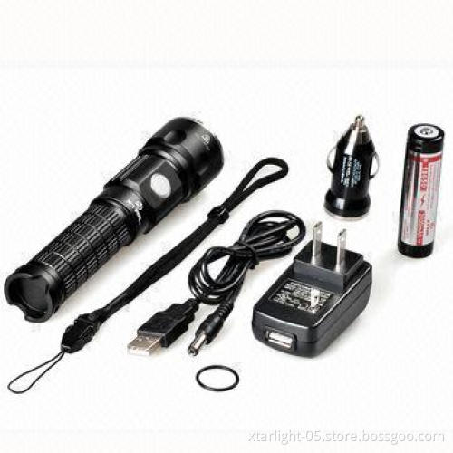 Rechargeable Flashlight with Cree LED Light